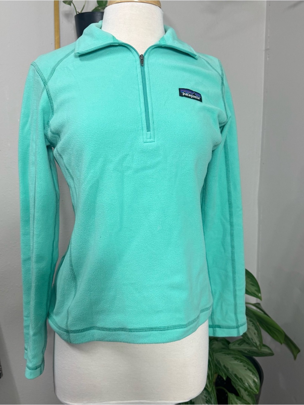 Patagonia Women’s Synchilla Fleece 1/4 Zip Pullover Aqua Teal Size Small